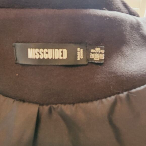 MISSGUIDED BLACK CLASSIC VINTAGE LINED BLAZER WITH SHOULDER PADS SIZE 4 - Picture 3 of 5